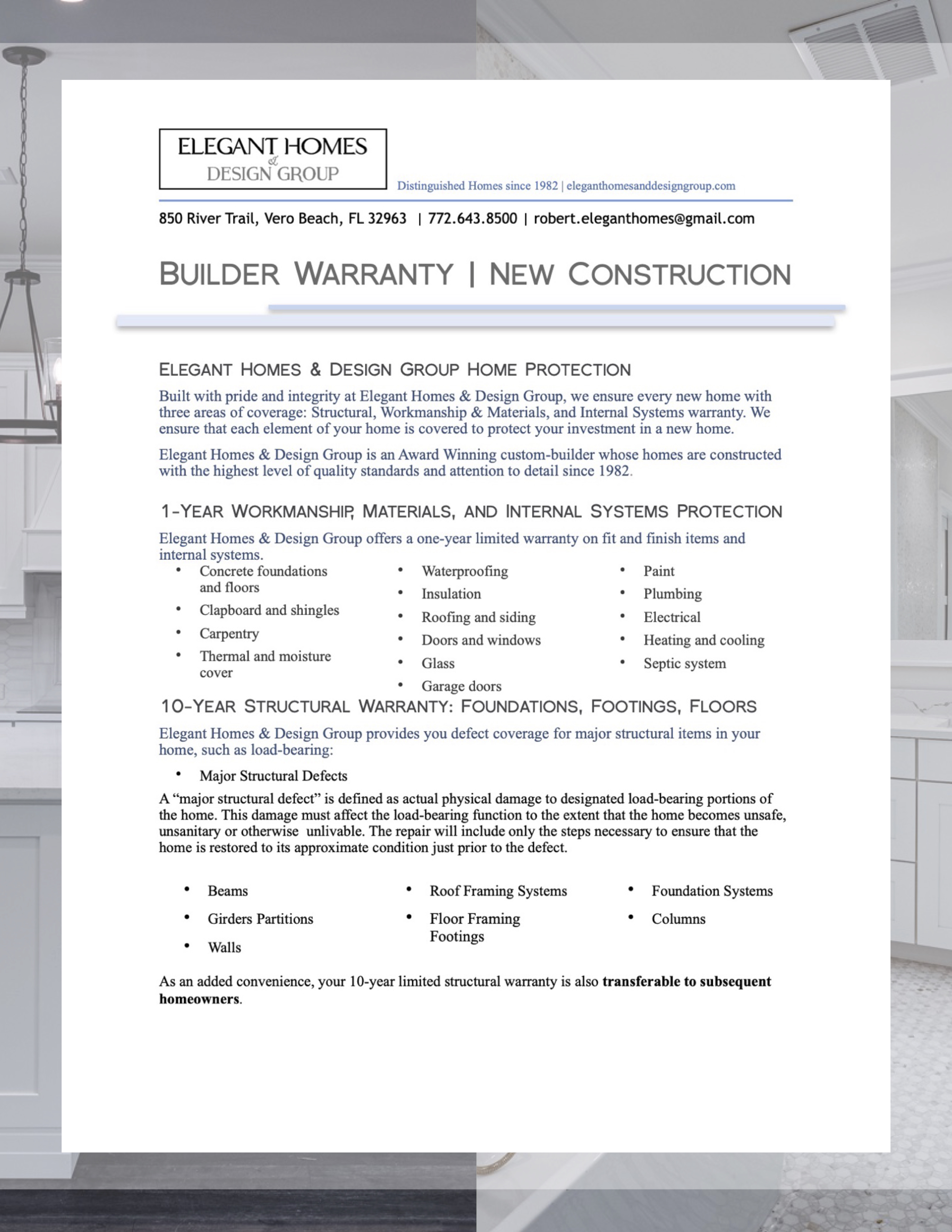 New Construction Home Warranty Template